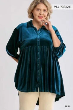 58 SQ-A {Complicated Feelings] Teal UMGEE Tunic SALE!!! PLUS SIZE XL 1X 2X