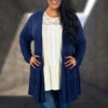 OT-C {Story Teller} Lightweight NAVY Layered Cardigan