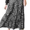 BT-Z {Bold Theme} SALE! Gray Leopard Tiered Skirt PLUS SIZE 1X 2X 3X