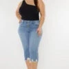 LEG-44 {KanCan} Medium Mid-Rise Capri Jeans EXTENDED PLUS SIZE 16 18 20 22