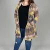 35 OT-D {Piece Of Pie} Taupe Tiered Cardigan W/Hood PLUS SIZE 1X 2X 3X SALE!!
