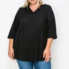 24 HD {Mellow Mood} Black Waffle Knit Hoodie CURVY BRAND!!! EXTENDED PLUS SIZE 3X 4X 5X 6X