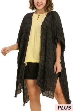 39 OT-D {Hand Picked For You} Umgee Black Kimono PLUS SIZE XL/1X 1X/2X