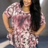 12 PSS-F {Discover A New You} Plum SALE! Tie Dye V-Neck Top EXTENDED PLUS SIZE 1X 2X 3X 4X 5X -Cheap Clothing Store image ac8c77a5 3d09 49b5 bf6f 3c7c253cf7ac