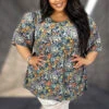 29 PSS-R {Success Suits You} Teal Floral Babydoll Top PLUS SIZE 1X 2X 3X -Cheap Clothing Store image b08382bb 65cd 4f17 83c8 269ee105d7b4