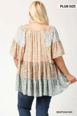 93 CP-C {Bring Me Flowers} GiGiO Floral Chiffon Peasant Top PLUS SIZE XL 1X 2X -Cheap Clothing Store image b24af584 b14f 4caa 8ba5 11e47c670d95