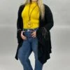45 OT-B {Double Shot} Black Cardigan With Gold Studded Fringe Plus Size 1X 2X 3X -Cheap Clothing Store image bd1e04e1 baa4 43a0 acf3 9c6087423023