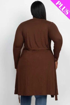 91 OT-L {Well Aware} Brown Tie Front Cardigan PLUS SIZE 1X 2X 3X -Cheap Clothing Store image ca27f602 4621 47bc 9e36 66fba3edbcd2
