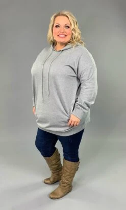 HD-M {Having A Blast} Heather Grey Long Hoodie With Pockets