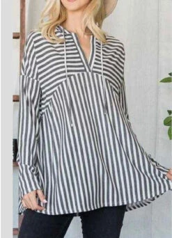 91 HD-C {Boss Lady Fav} Gray/Ivory Striped Hoodie PLUS SIZE 1X 2X 3X -Cheap Clothing Store image d8f5a63b 244e 4ce9 8786 3a3a5984e335