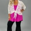 26 OT-E {Love Secrets} Ivory Lace Front Tied Cardigan PLUS SIZE 1X 2X 3X -Cheap Clothing Store image d9f4385a ff7f 4e15 887c 6d2622483a2e