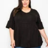 29 SQ {Capture Simplicity} Black Babydoll V-Neck Top EXTENDED PLUS SIZE 1X 2X 3X 4X 5X -Cheap Clothing Store image e2380f34 f17a 422b 8685 4a00d2a760c1