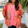95 OT-S {Pure Feeling} Umgee Pink/Orange Floral Kimono PLUS SIZE XL 1X 2X -Cheap Clothing Store image e2c22709 e05e 4dc8 bdc1 913cc939ec00