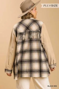 24 OT-B {Class Is In} Umgee Taupe Plaid Shacket SALE!! PLUS SIZE XL 1X 2X -Cheap Clothing Store image e4947c8e 645d 4b1c bf45 3d28d67a9249