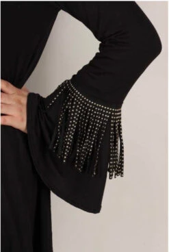 45 OT-B {Double Shot} Black Cardigan With Gold Studded Fringe Plus Size 1X 2X 3X -Cheap Clothing Store image e56cbcad e2a4 43c3 b14b 04aae93f70e2