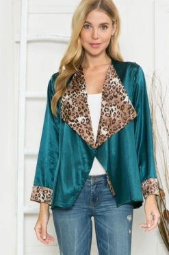 OT (Night Out In Memphis) Hunter Green & Leopard Cardigan -Cheap Clothing Store image e57d2b29 d13d 4d71 9ddf c61197a03934