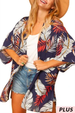 41 OT-A {Show You How} Navy Leaf Print Kimono PLUS SIZE XL 2X 3X -Cheap Clothing Store image f231faa0 c4c9 4dd8 bb20 f208ea9e7083