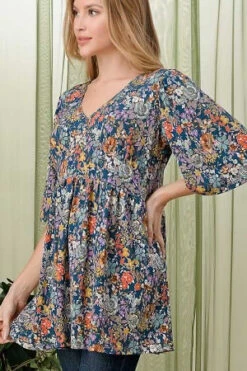 29 PSS-R {Success Suits You} Teal Floral Babydoll Top PLUS SIZE 1X 2X 3X -Cheap Clothing Store image f40f0509 5e5f 46b5 ac46 6de0c742d41f