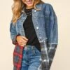 26 OT {Miss Plaid} Denim Jacket W/Red & Grey Plaid PLUS SIZE 1X 2X 3X -Cheap Clothing Store image f8ce5af6 dc3a 4c9a 9136 2172748c8514