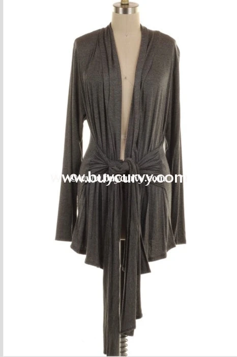 OT-C "Be Bold" Charcoal Cardigan W/ Tie Front SALE!!! 4 OT-C "Be Bold" Charcoal Cardigan W/ Tie Front SALE!!! - Image 2