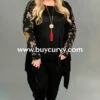 OT-E {Edge Right Now} Black Cardigan With Floral Sleeves