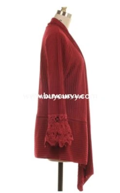 OT-Z {You're So Right} Burgundy Ribbed Crochet Cardigan -Cheap Clothing Store ot z youre so right burgundy ribbed crochet cardigan outerwear curvy boutique plus size clothing 2 205