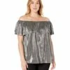 OS-A M-109 {Michael Kors} Silver Off Shoulder Top RETAIL $94.00 PLUS SIZE 3X